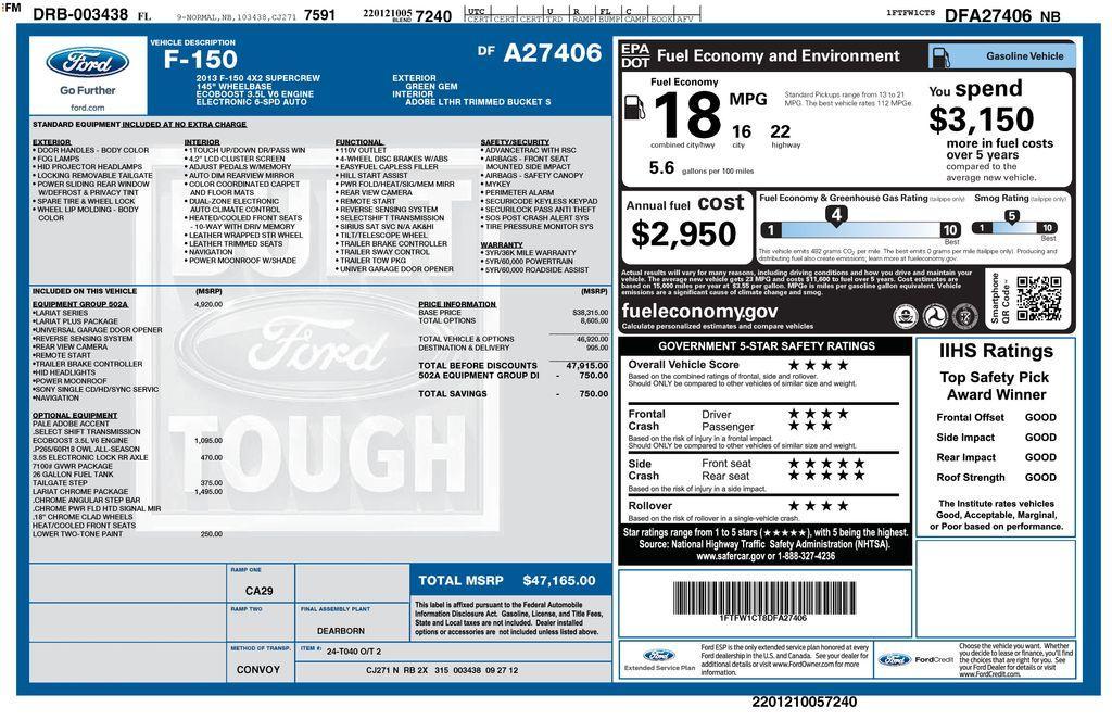 used 2013 Ford F-150 car, priced at $14,500