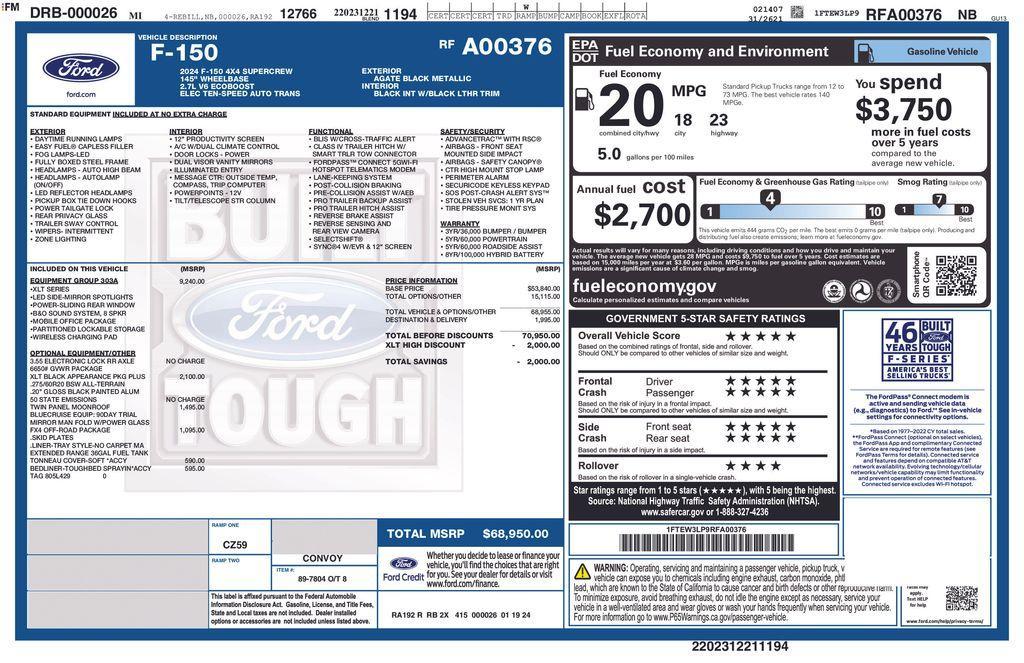 used 2024 Ford F-150 car, priced at $52,900