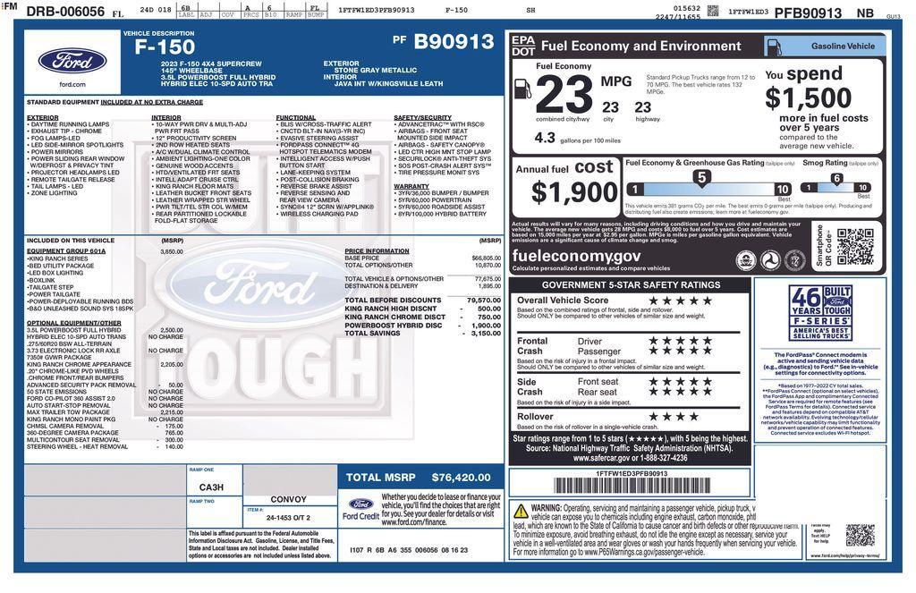used 2023 Ford F-150 car, priced at $59,500