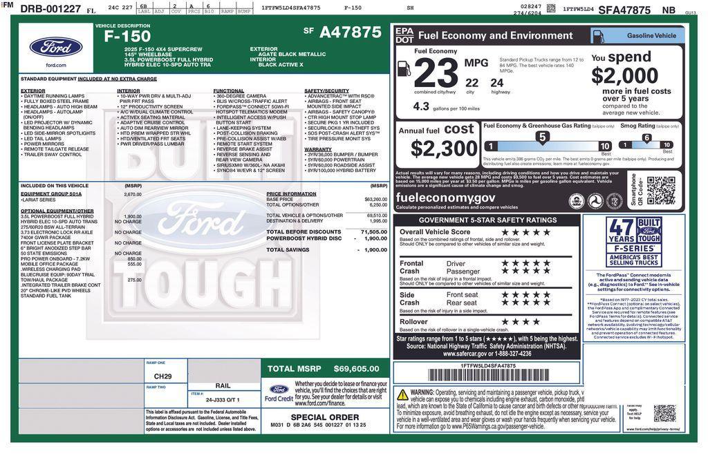 new 2025 Ford F-150 car, priced at $60,707