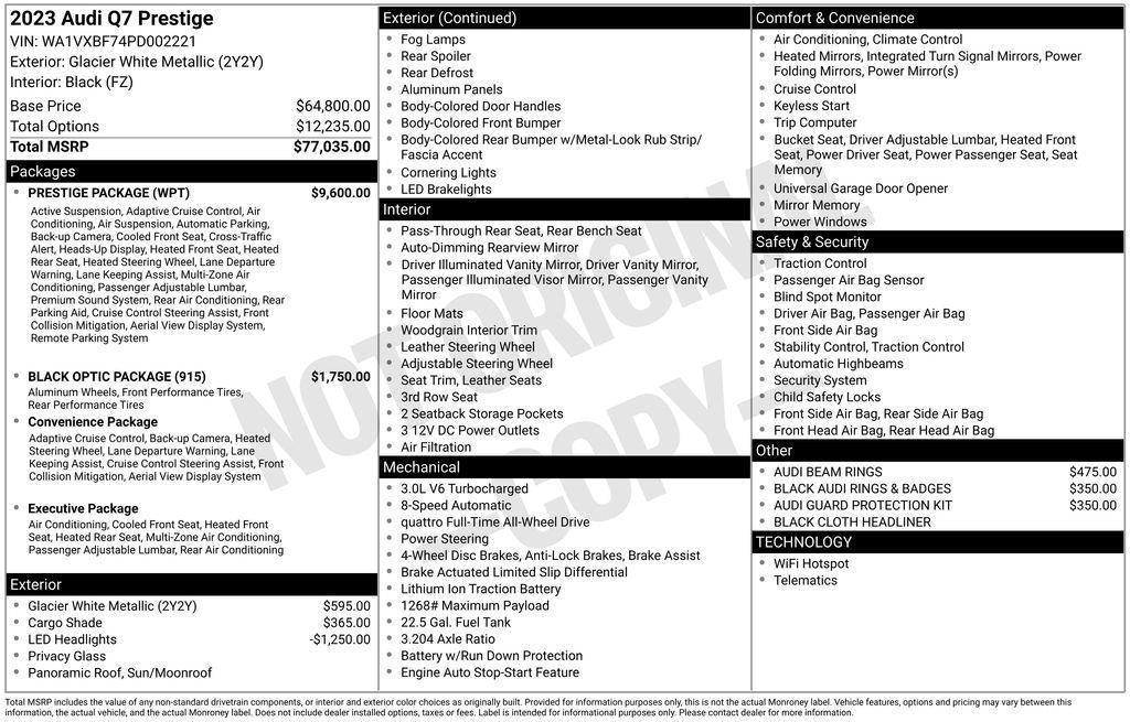 used 2023 Audi Q7 car, priced at $48,250