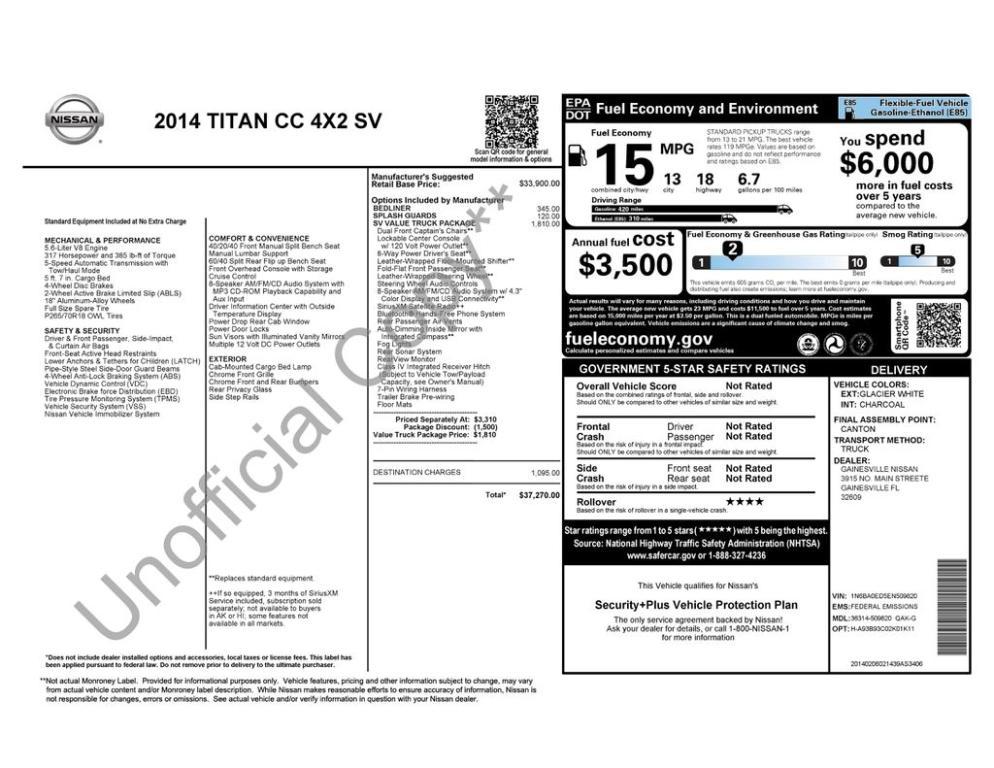 used 2014 Nissan Titan car, priced at $9,900