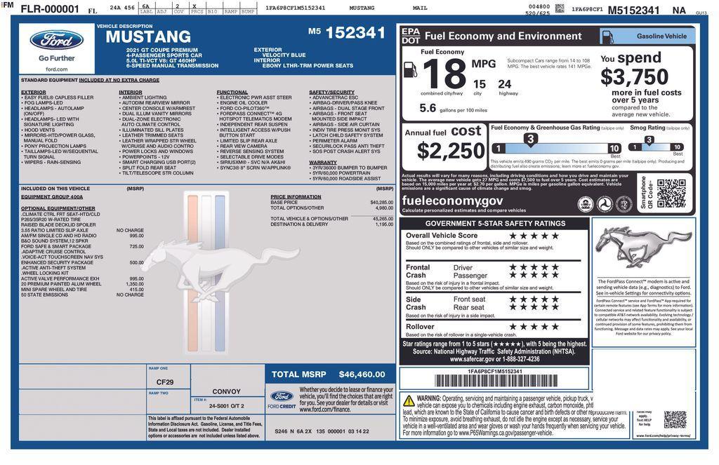 used 2021 Ford Mustang car, priced at $39,900
