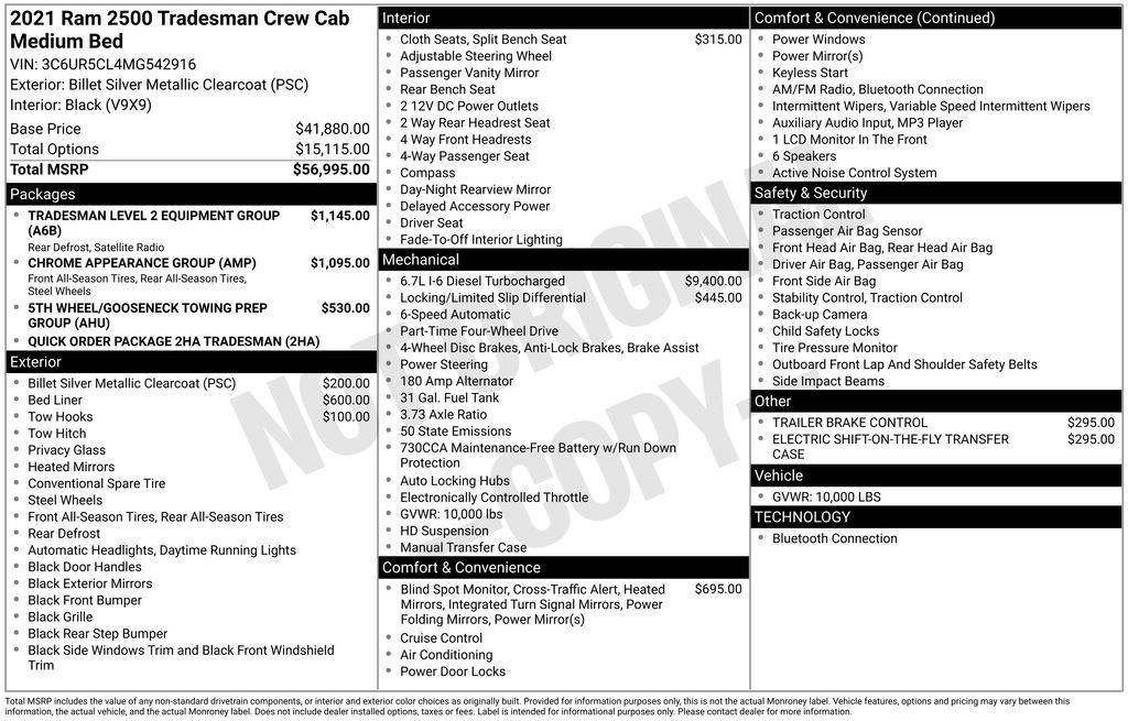 used 2021 Ram 2500 car, priced at $39,501