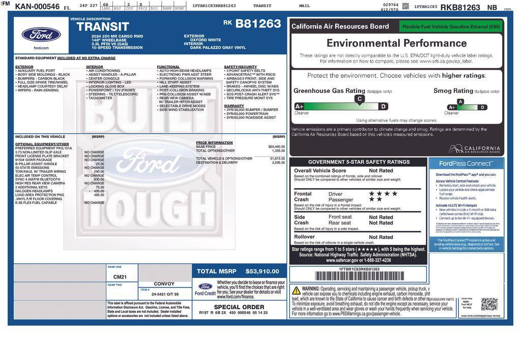 new 2024 Ford Transit-250 car, priced at $50,442