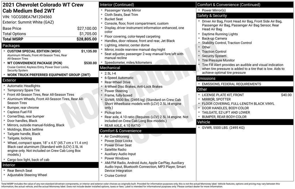 used 2021 Chevrolet Colorado car, priced at $12,900