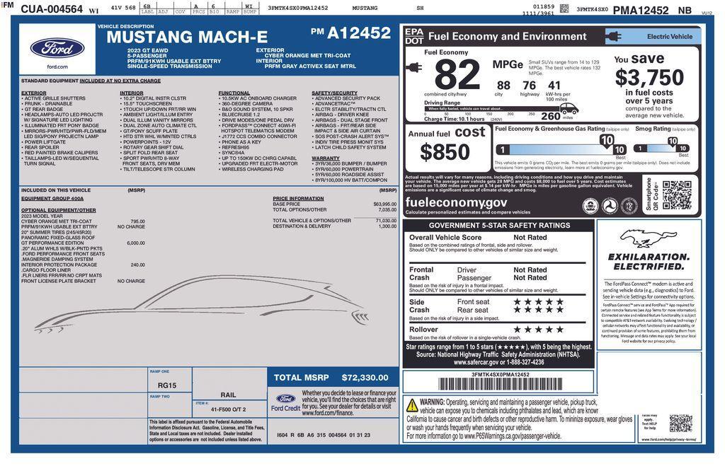used 2023 Ford Mustang Mach-E car, priced at $36,250