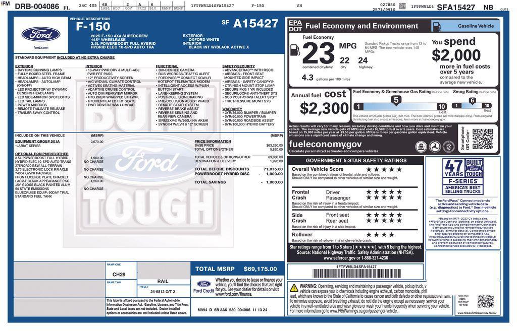new 2025 Ford F-150 car, priced at $61,333