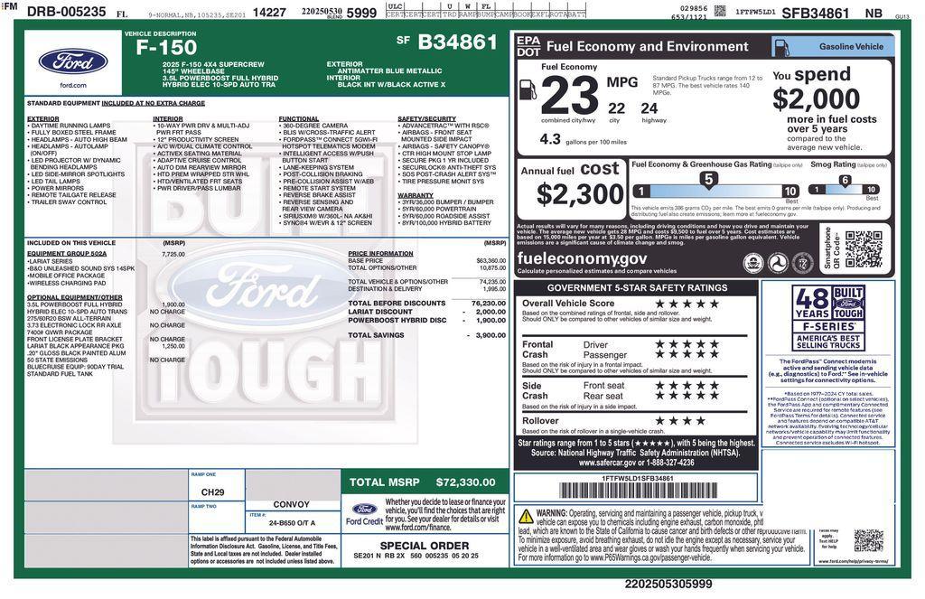 new 2025 Ford F-150 car, priced at $66,749