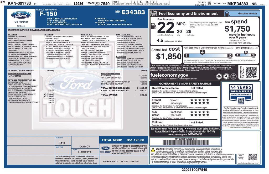 used 2021 Ford F-150 car, priced at $39,900