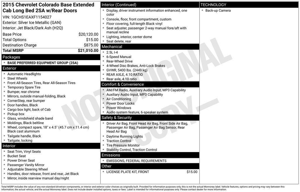 used 2015 Chevrolet Colorado car, priced at $11,900