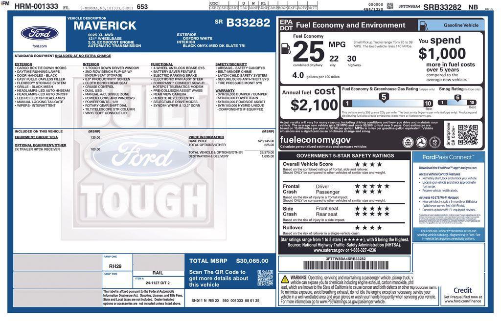 new 2025 Ford Maverick car, priced at $28,565