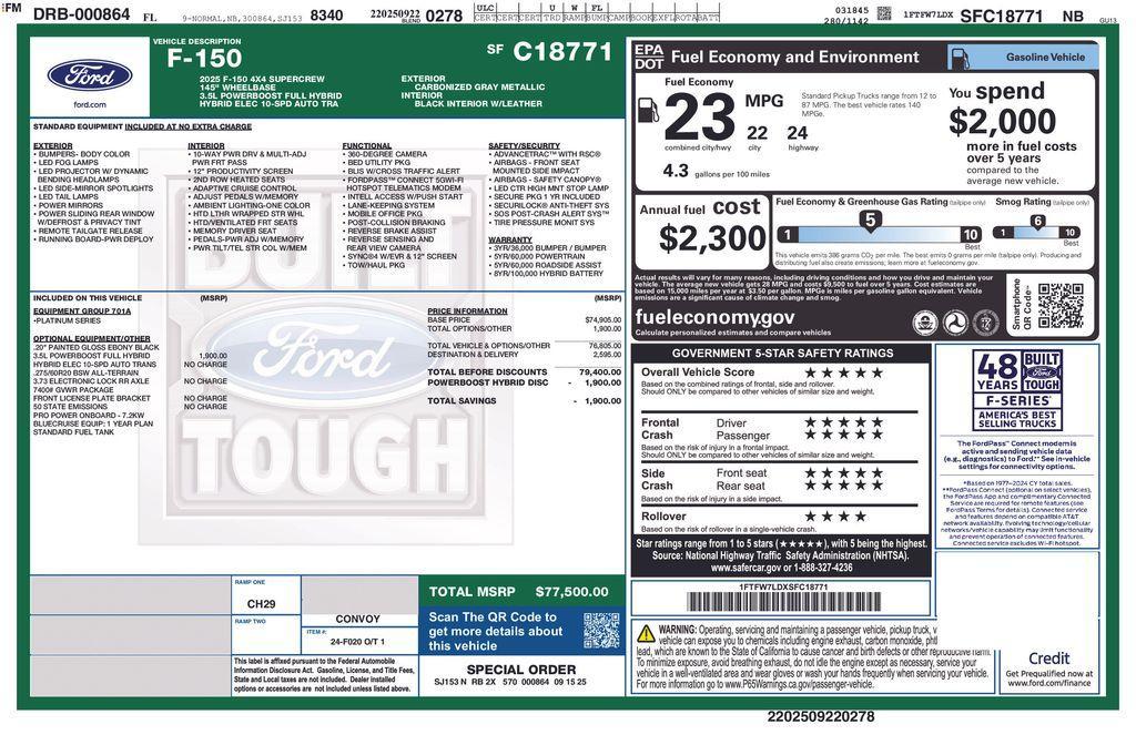 new 2025 Ford F-150 car, priced at $71,997