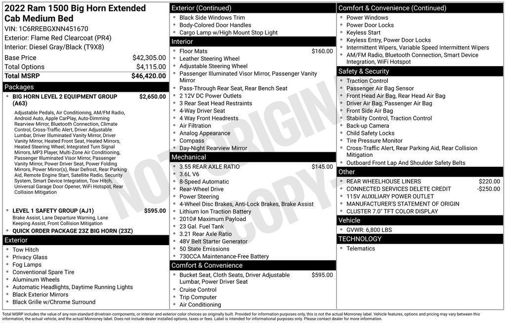 used 2022 Ram 1500 car, priced at $26,900