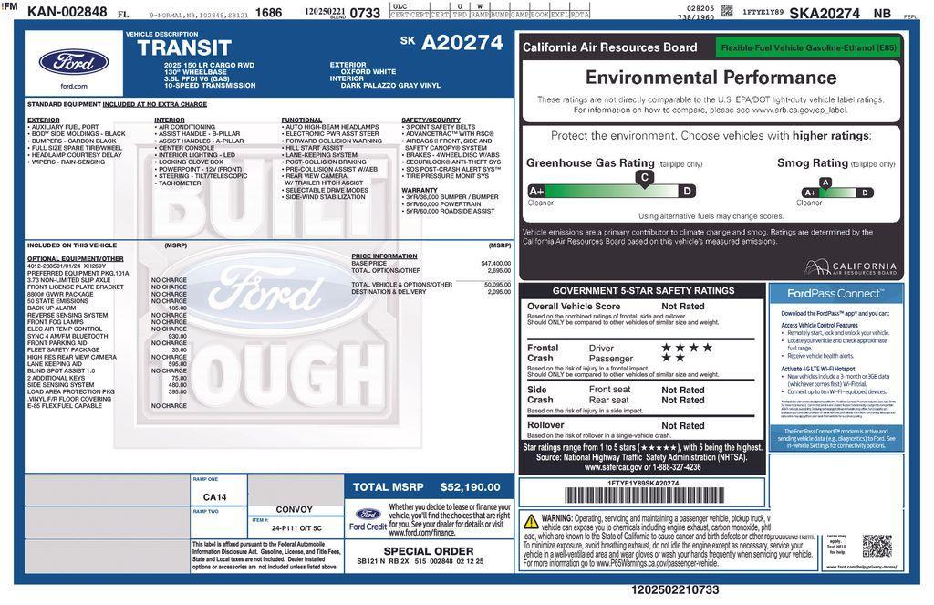 new 2025 Ford Transit-150 car, priced at $52,190