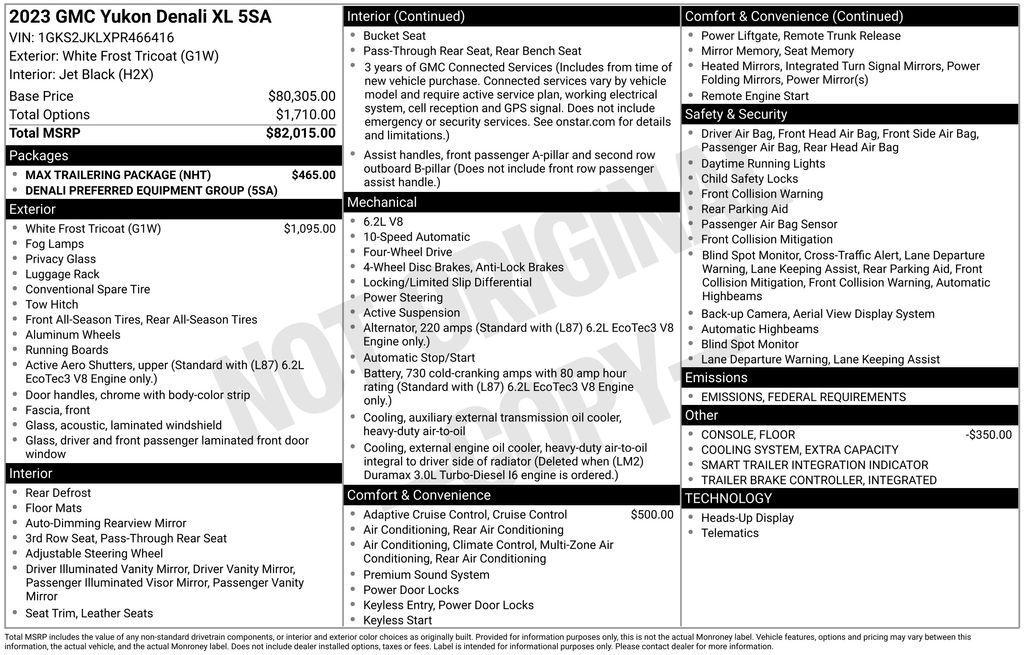 used 2023 GMC Yukon XL car, priced at $66,500