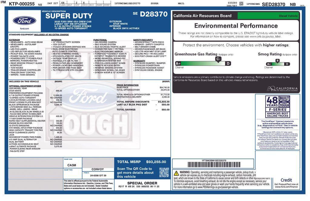 new 2025 Ford F-250 car, priced at $111,061