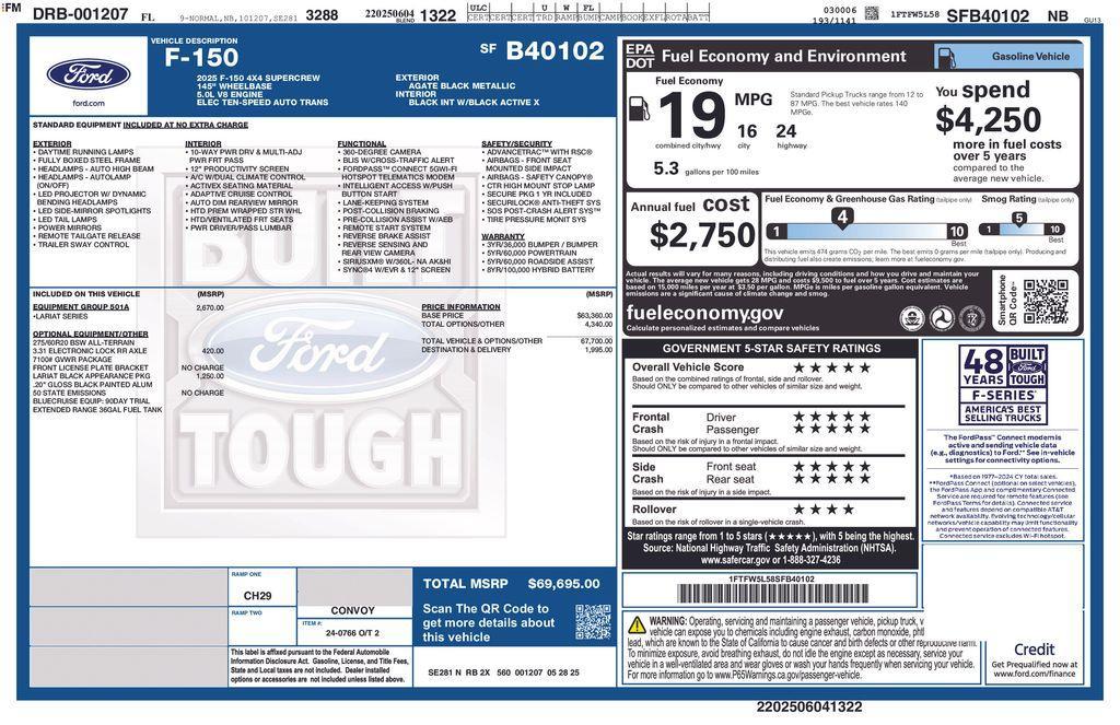 new 2025 Ford F-150 car, priced at $65,366