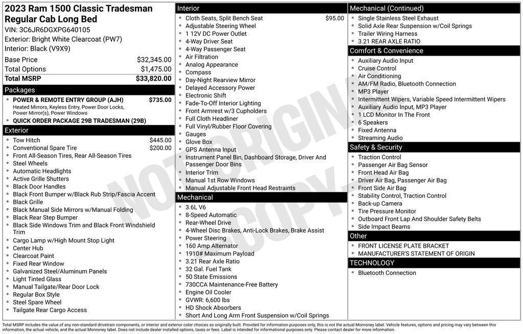 used 2023 Ram 1500 Classic car, priced at $25,500