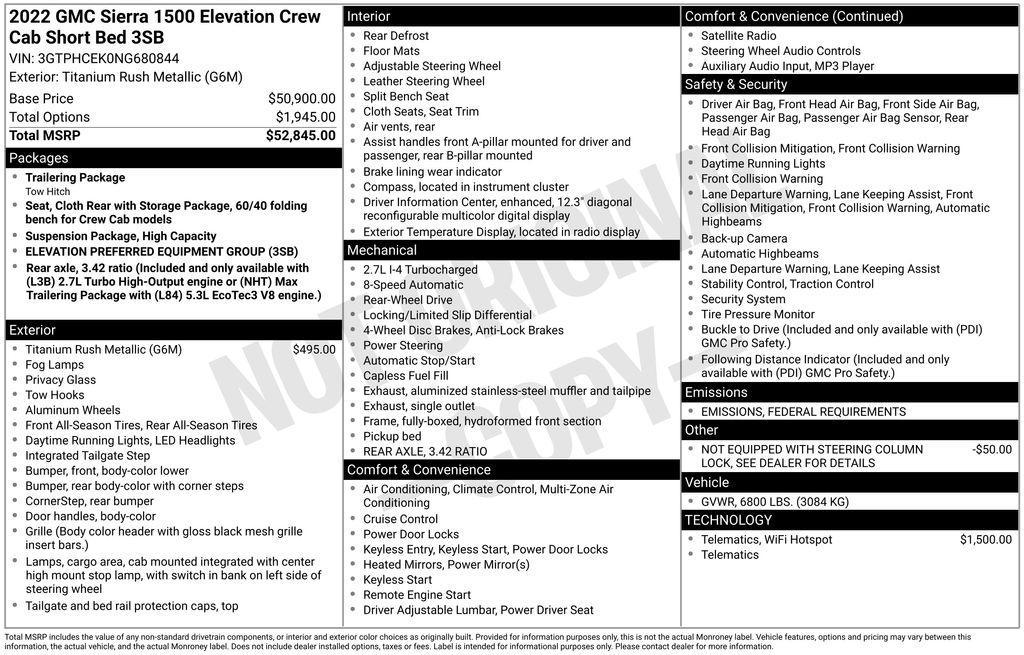 used 2022 GMC Sierra 1500 car, priced at $37,500