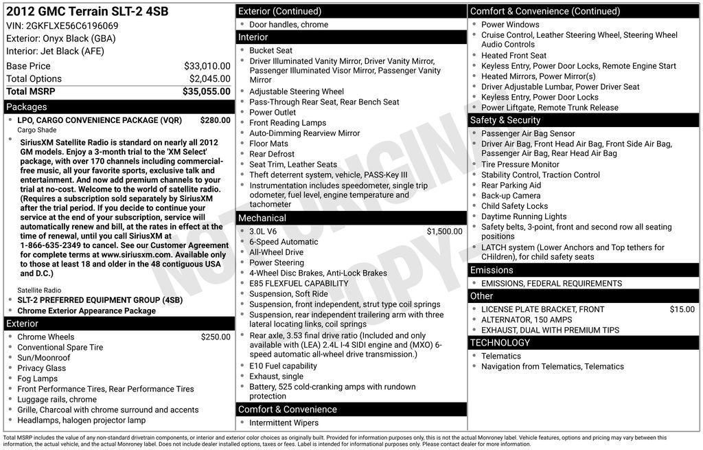 used 2012 GMC Terrain car, priced at $6,001