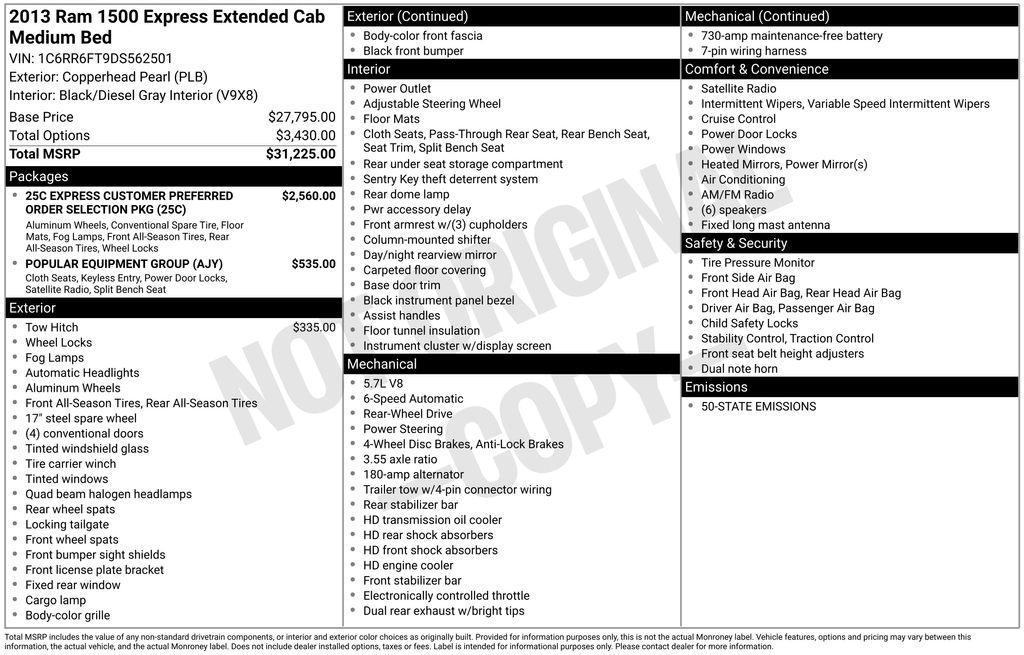 used 2013 Ram 1500 car, priced at $11,500