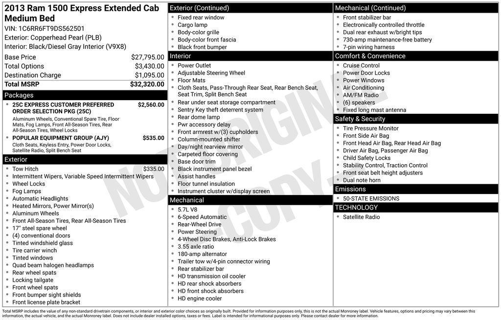 used 2013 Ram 1500 car, priced at $10,900