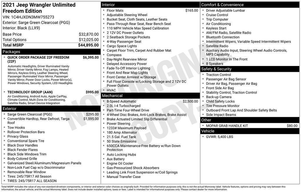 used 2021 Jeep Wrangler Unlimited car, priced at $26,400