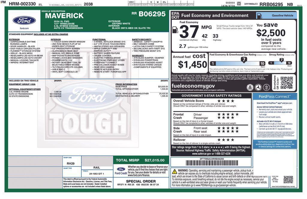 used 2024 Ford Maverick car, priced at $26,900
