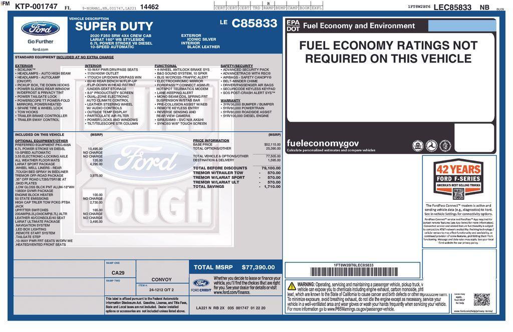 used 2020 Ford F-250 car, priced at $57,500