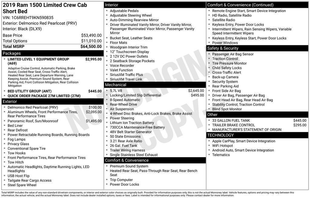 used 2019 Ram 1500 car, priced at $31,501