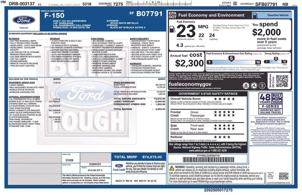 new 2025 Ford F-150 car, priced at $67,114