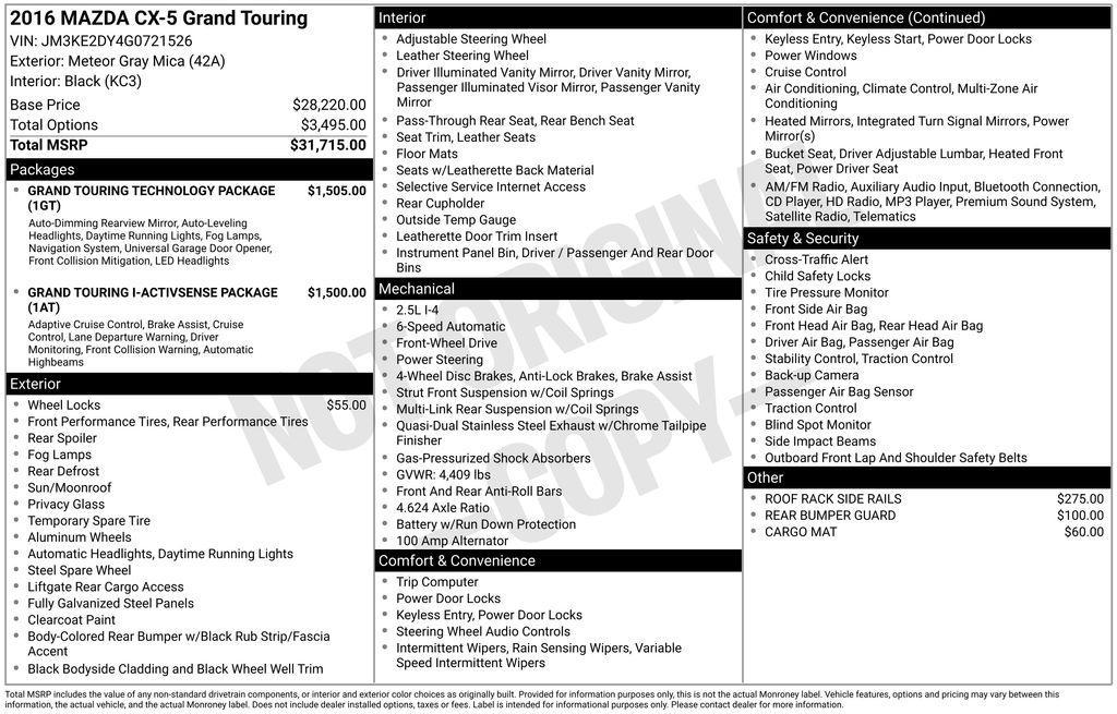 used 2016 Mazda CX-5 car, priced at $15,901