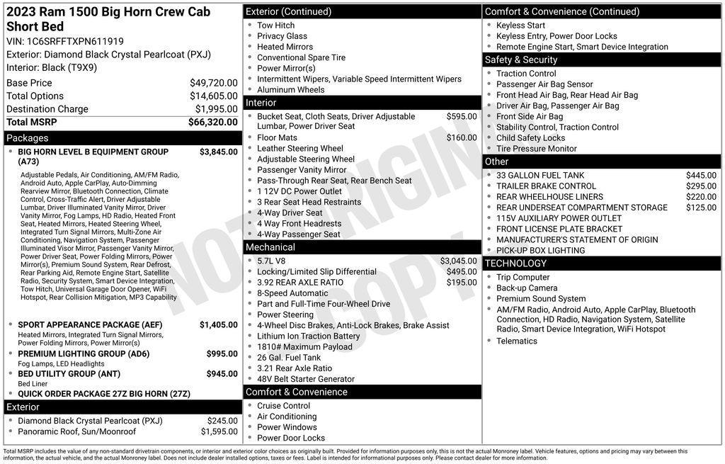 used 2023 Ram 1500 car, priced at $40,000