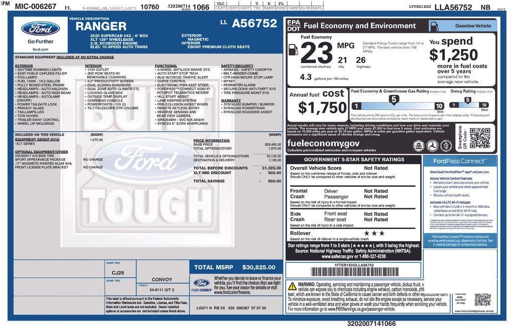 used 2020 Ford Ranger car, priced at $20,900
