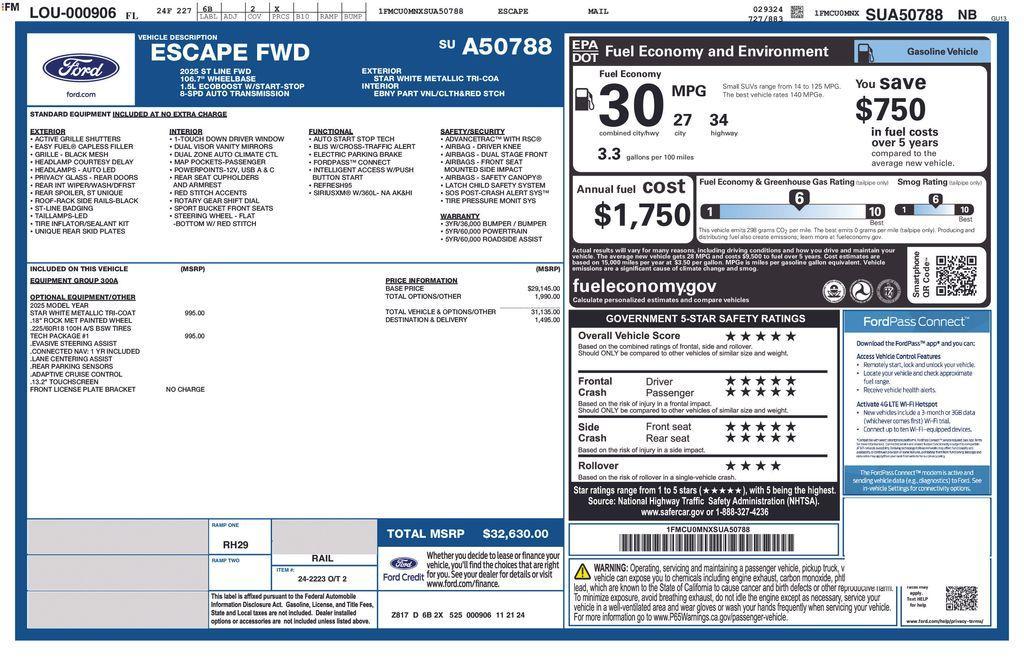 new 2025 Ford Escape car, priced at $29,135