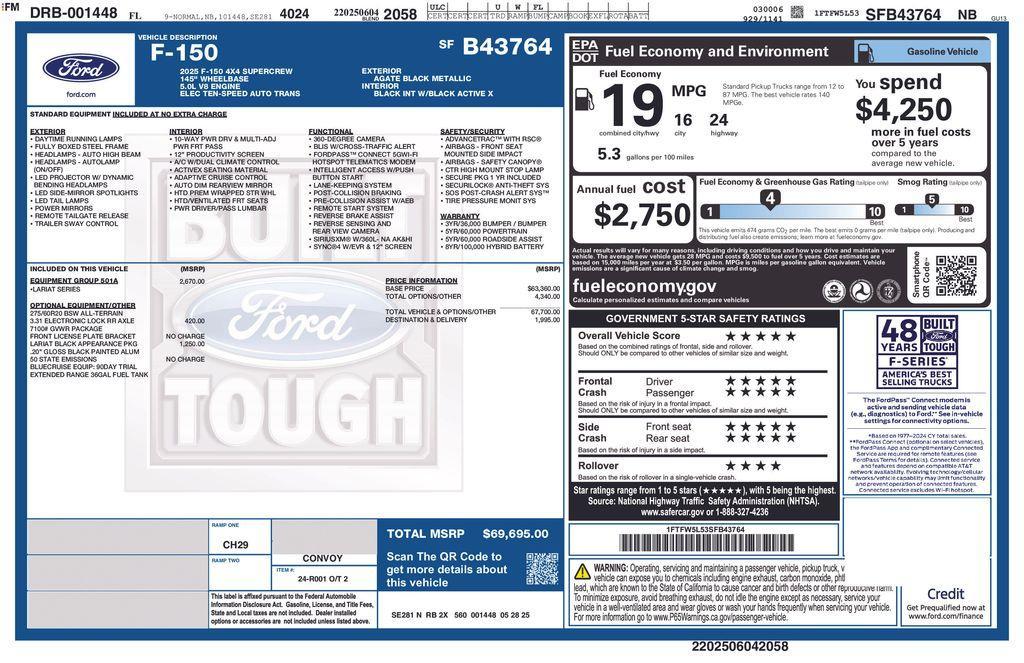new 2025 Ford F-150 car, priced at $65,366