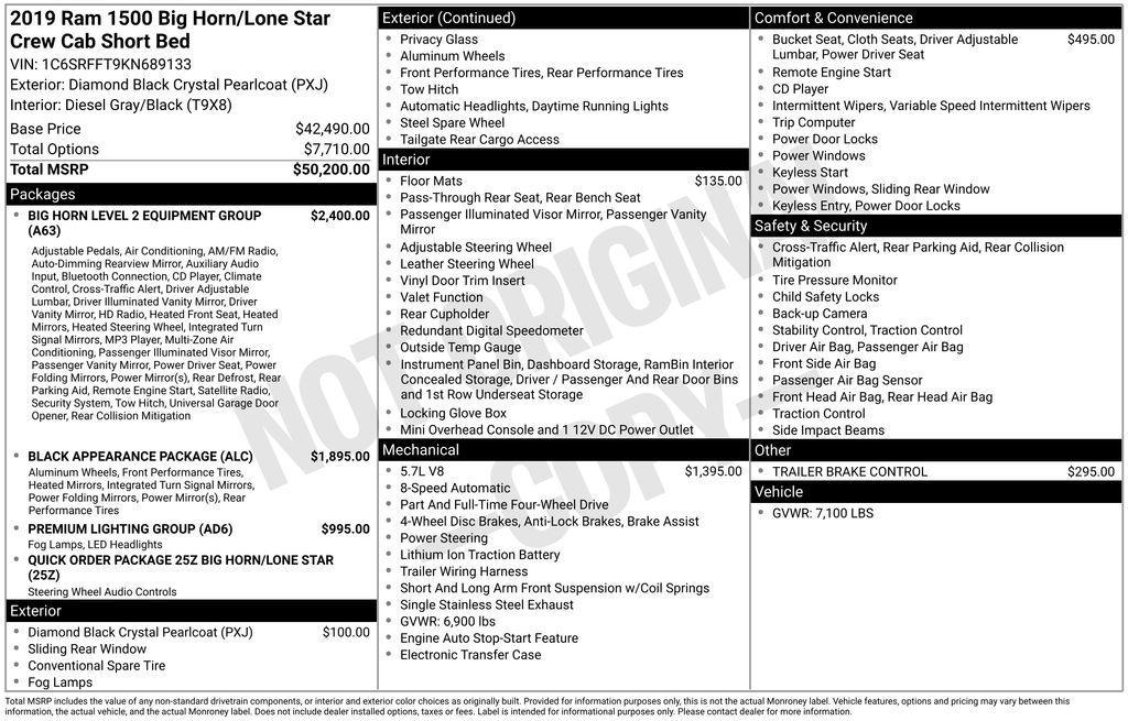 used 2019 Ram 1500 car, priced at $27,900