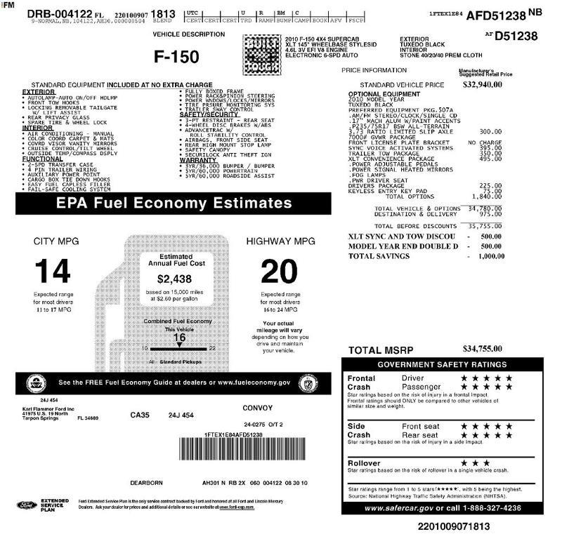 used 2010 Ford F-150 car, priced at $10,900