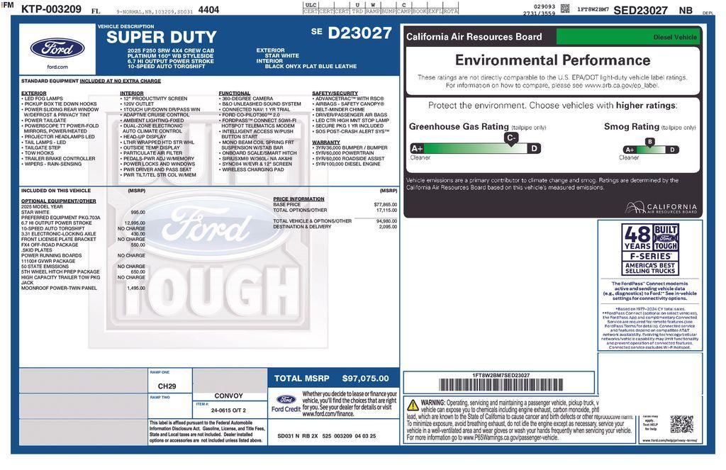 new 2025 Ford F-250 car, priced at $93,032