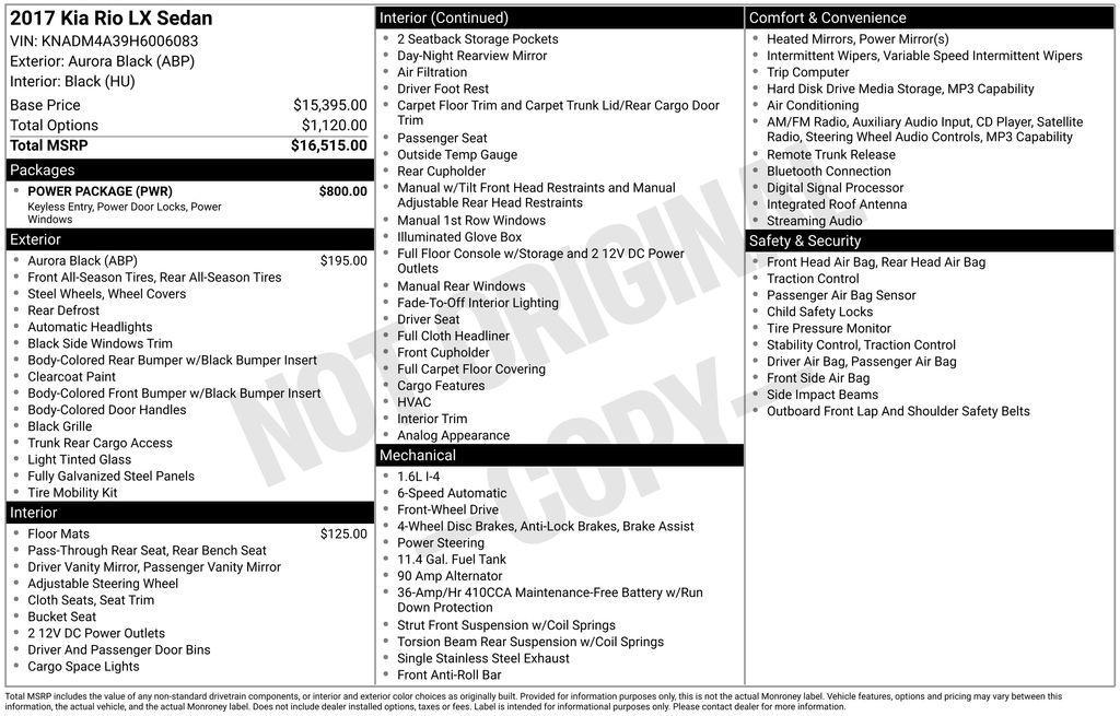 used 2017 Kia Rio car, priced at $9,901