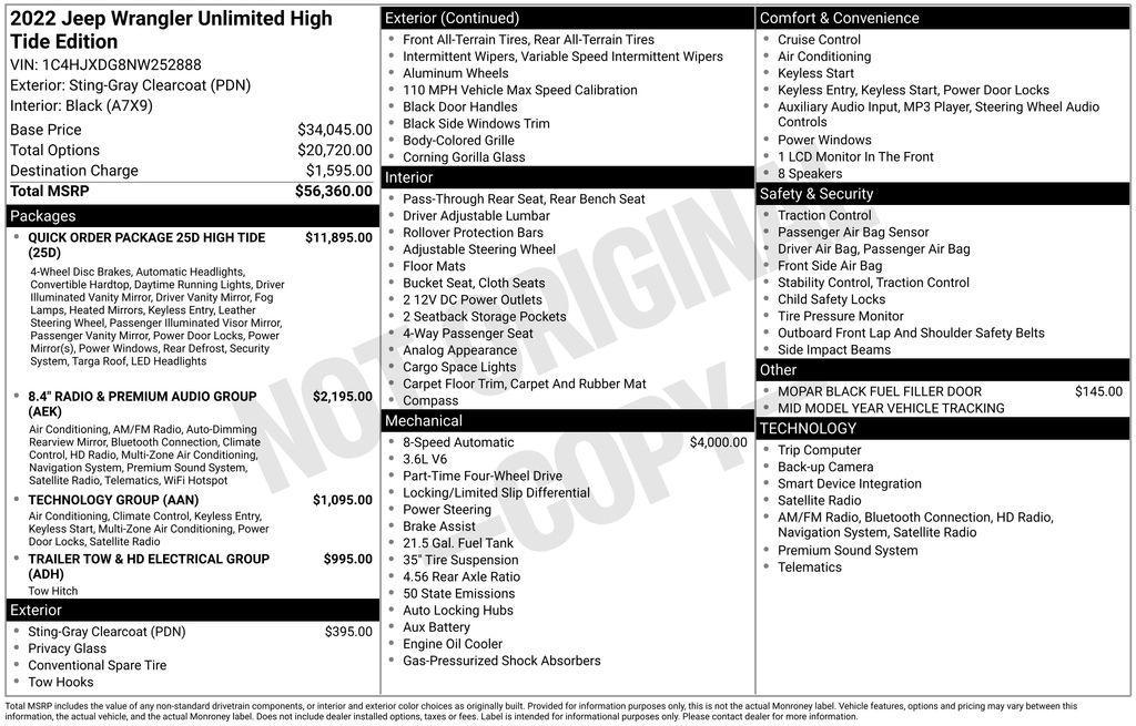 used 2022 Jeep Wrangler Unlimited car, priced at $37,900