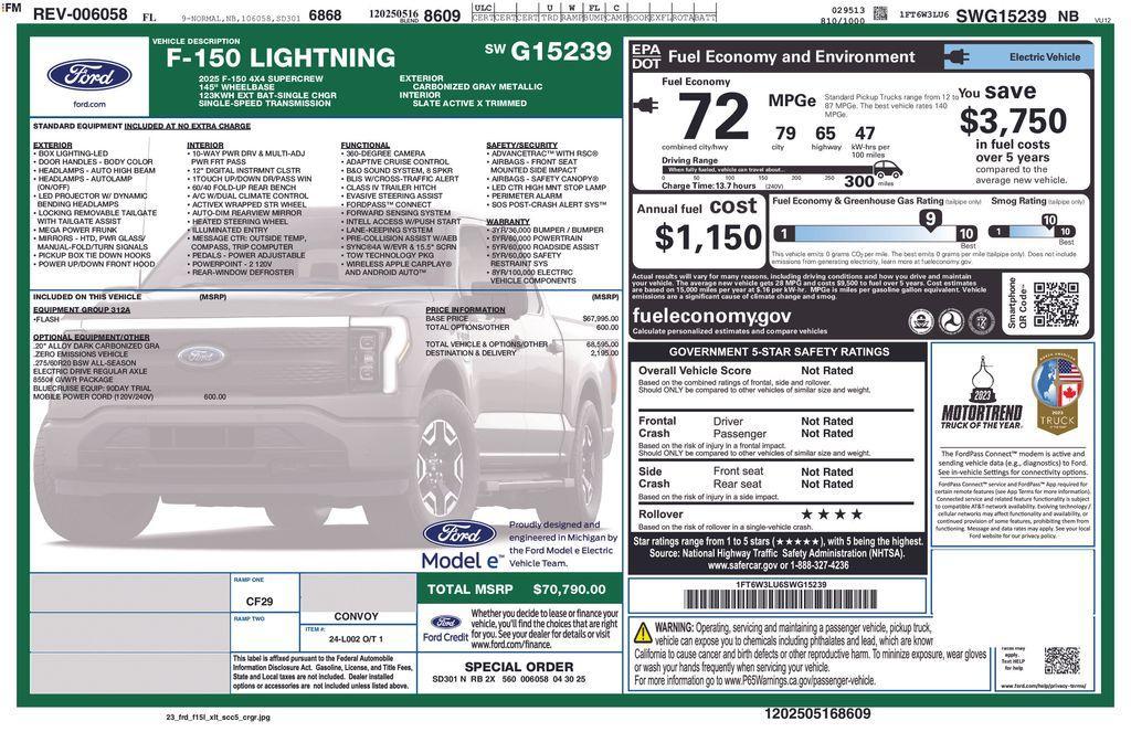 new 2025 Ford F-150 Lightning car, priced at $59,880