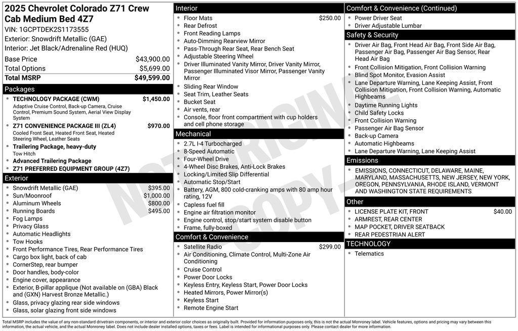 new 2025 Chevrolet Colorado car, priced at $51,054