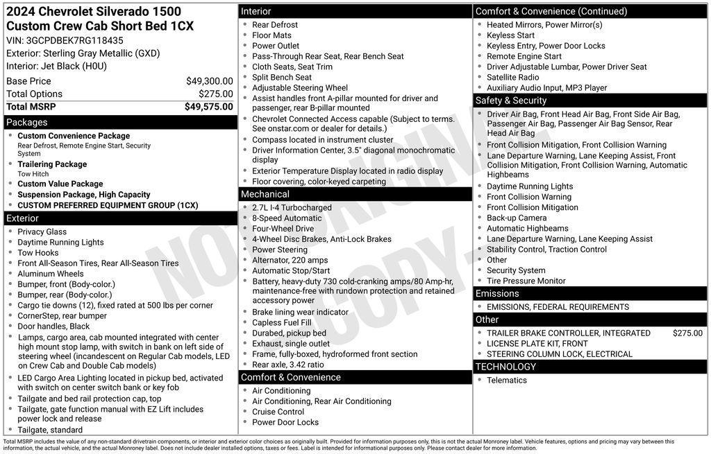 used 2024 Chevrolet Silverado 1500 car, priced at $39,128