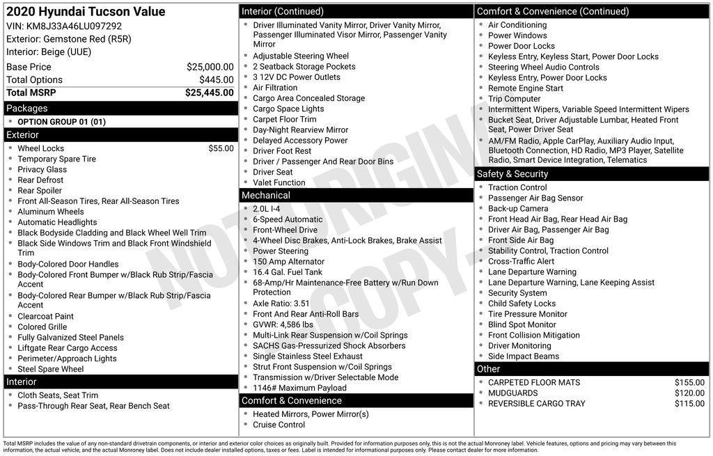 used 2020 Hyundai Tucson car, priced at $16,538