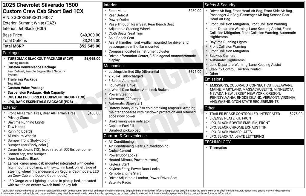 new 2025 Chevrolet Silverado 1500 car, priced at $44,987