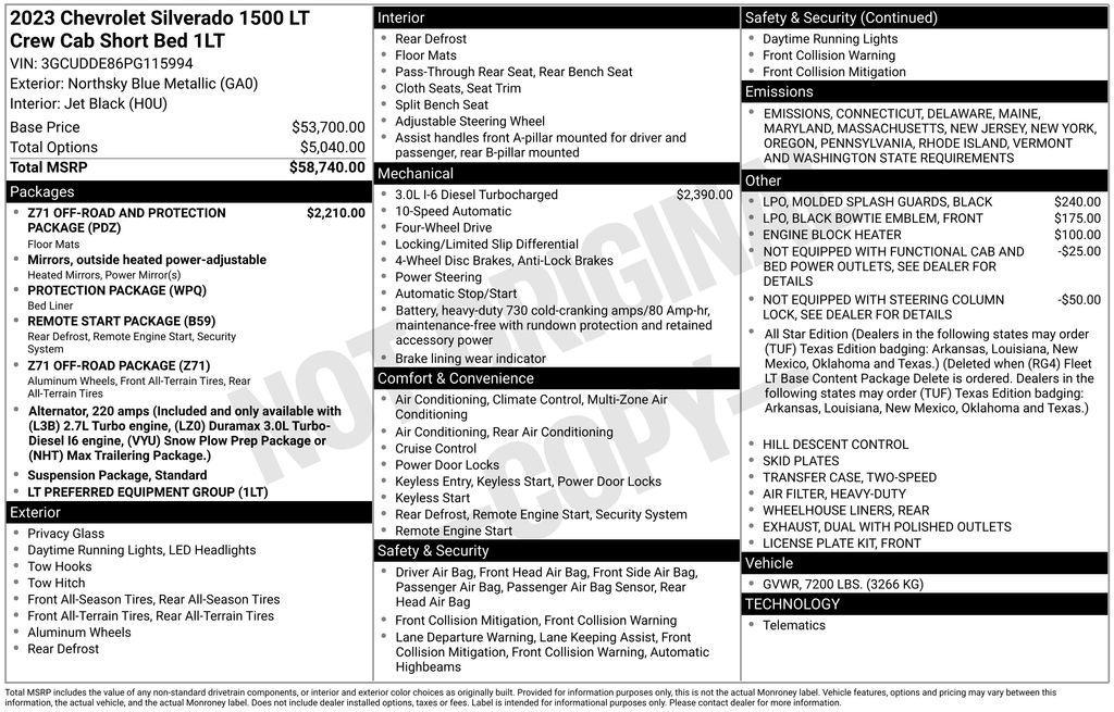 used 2023 Chevrolet Silverado 1500 car, priced at $44,536