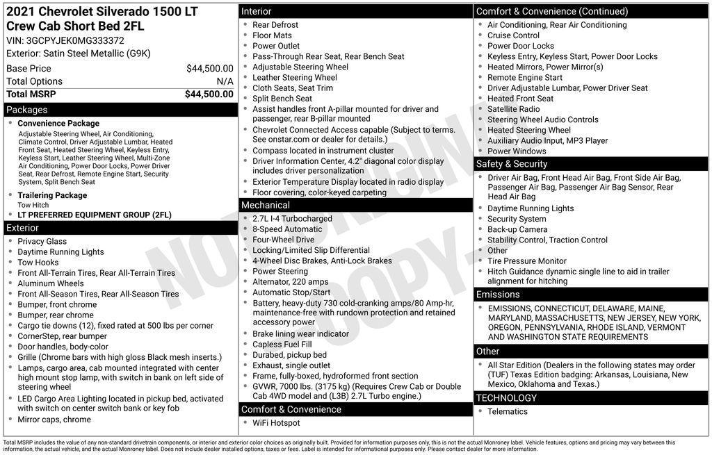 used 2021 Chevrolet Silverado 1500 car, priced at $28,901