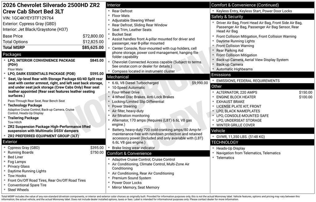 new 2026 Chevrolet Silverado 2500 car, priced at $84,313
